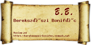 Berekszászi Bonifác névjegykártya